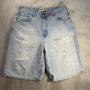 Vintage Foot Locker Distressed Baggy Denim Shorts Jorts Men Sz 36 Hip Hop Skate